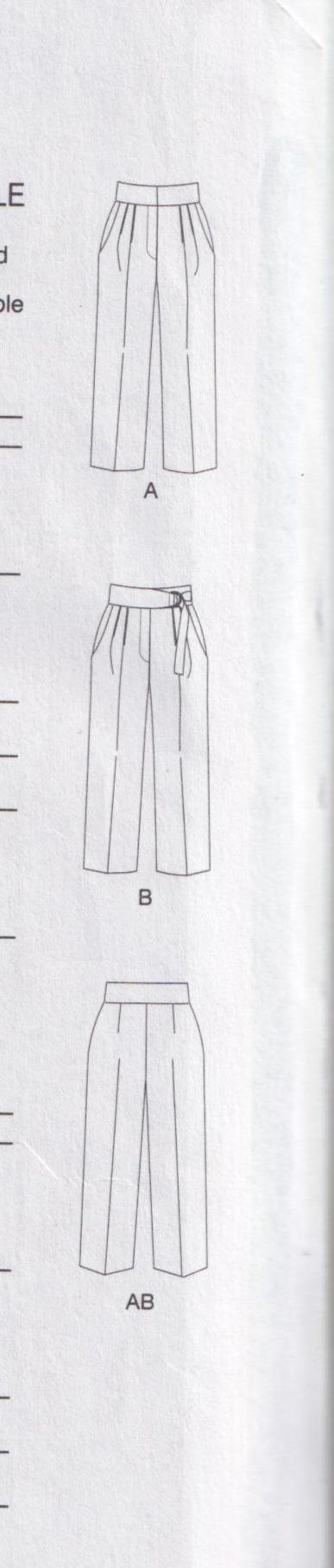 Pattern V1829 Vogue 1829 Easy to Sew High Waist Pants With Pleats Size 8 10 12 14 16 ...