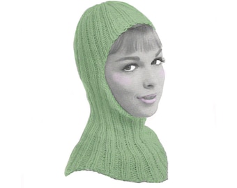 PDF Vintage Knitting Pattern Womens 1950s Helmet Hood Hat Retro Hat Pattern Instant Digital Download