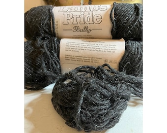 Lambs Pride Bulky Yarn Wool and Mohair Colour M-06 Dye Lot 051 Deep Charcoal 2 Skeins