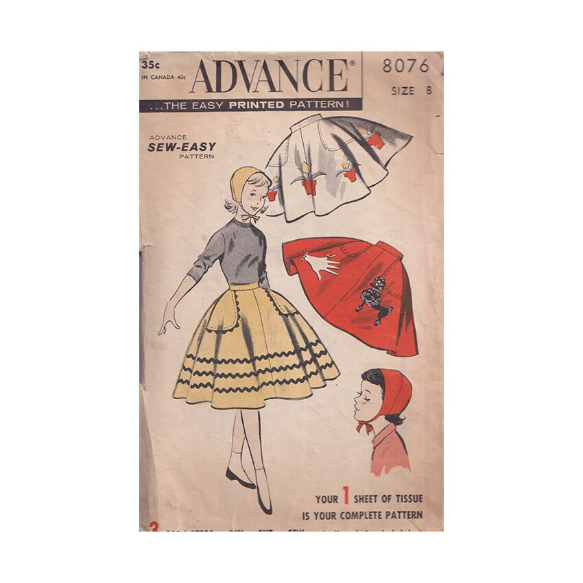 Simplicity Sewing Pattern 8446 Women's Vintage 50s Circle Skirt with Applique Simplicity Sewing Pattern 8446 Women's Vintage 50s Circle Skirt with Applique