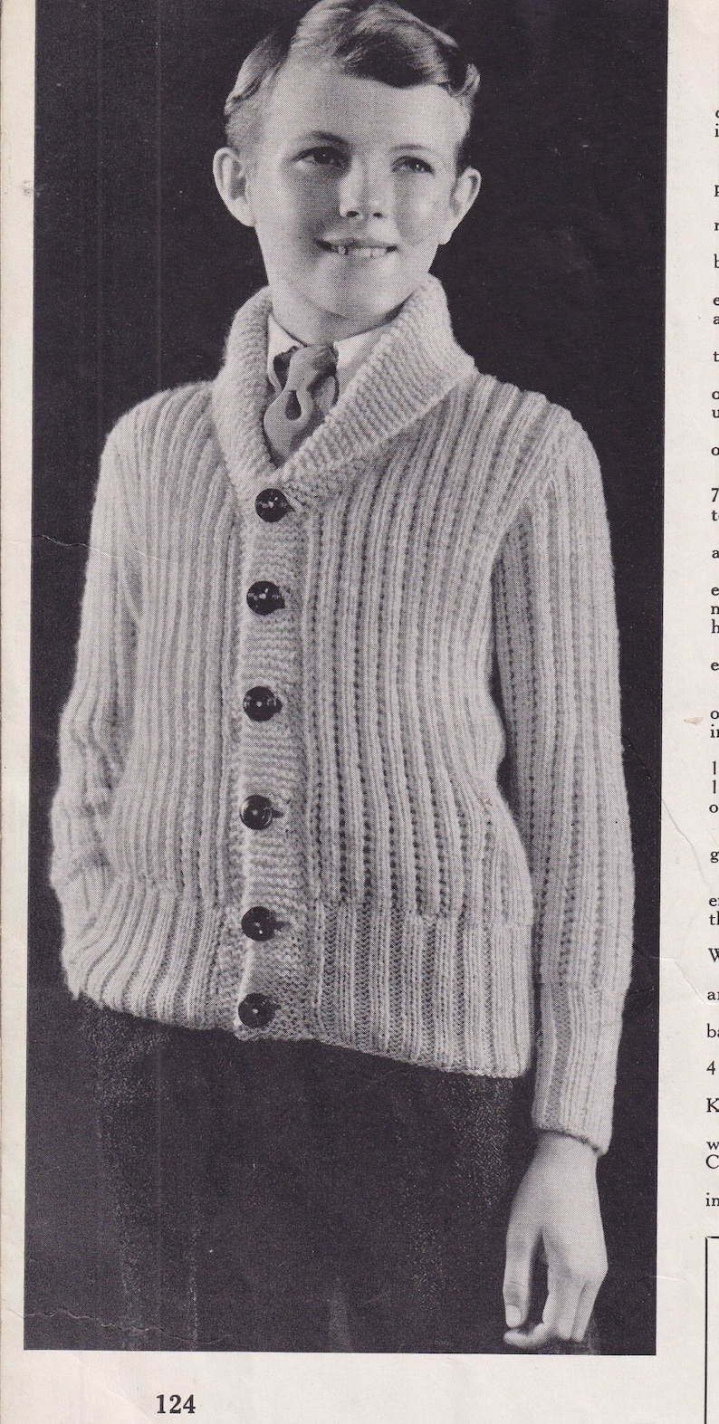 1930s Monarch Menswear Knitting Patterns Zipper Cardigan, Golf Sweater