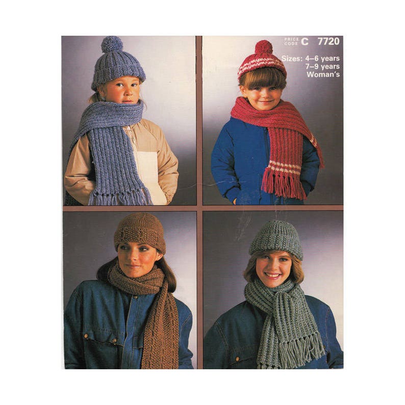PRINTED KNITTING INSTRUCTIONS SUPER CHUNKY SIDE RIB SLOUCH HAT KNITTING PATTERN