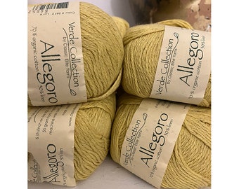 Allegoro Organic Cotton and Linen Blend Yarn Verde Collection Color 5612