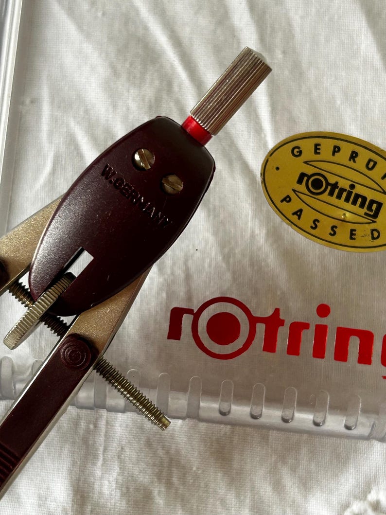 Vintage Rotring Compass Set in Original Case – Professional Drafting ...