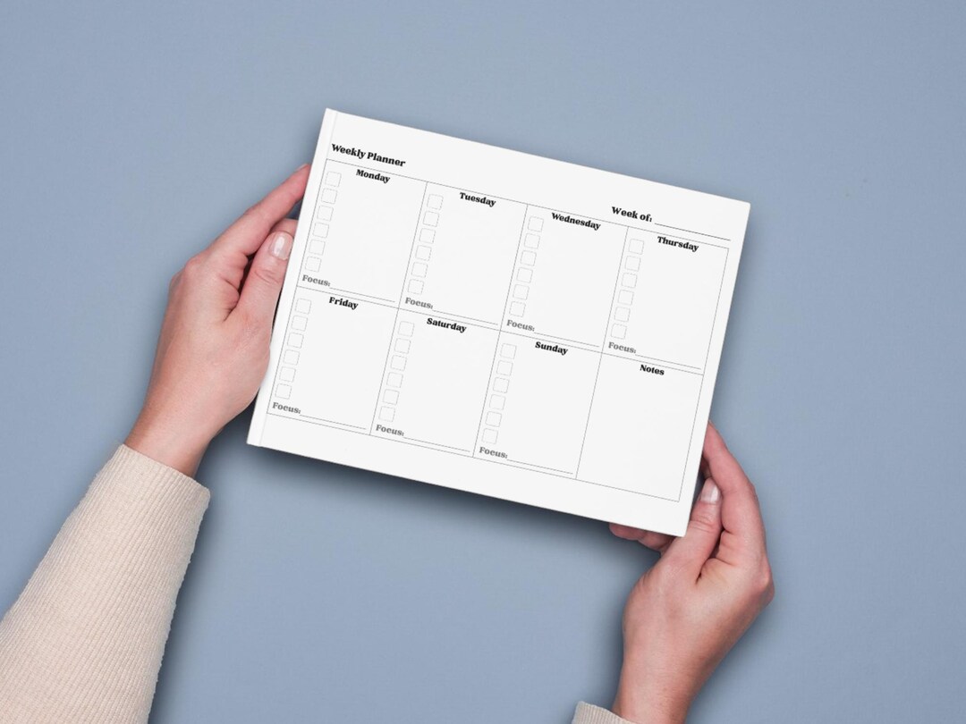 Minimalist Weekly Planner Printable | A4 PDF Organizer (digital ...