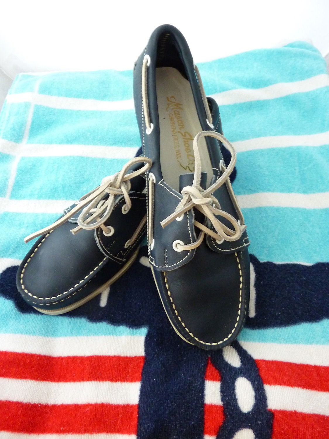 Vintage Leather Boat Shoes Mason Shoe Co Chippewa Falls WI - Etsy