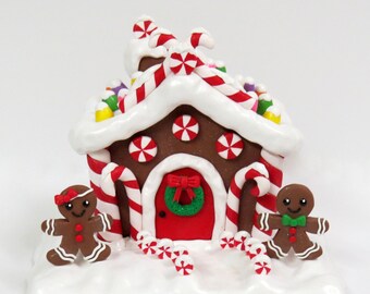 Gingerbread House Polymer Clay Sculpture