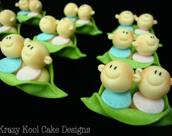 Peas In A Pod - Babies In A Pod Cupcake Toppers