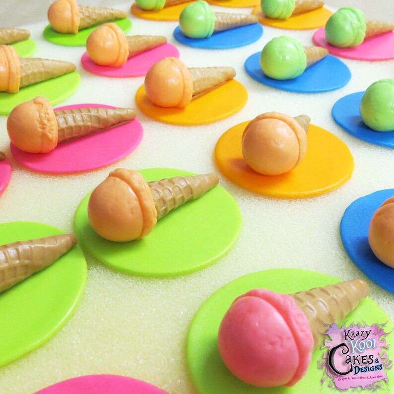 Ice Cream Cone Cupcake Toppers Etsy