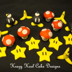 Bombs Stars Mushrooms Cake Toppers From Brothers Mario image 1