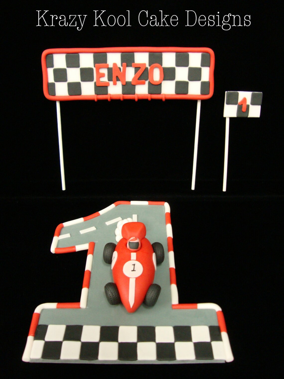 Race Car Cake Topper Set Etsy