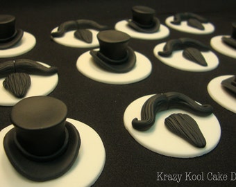 Top Hat, Mustache, and Beard Cupcake Toppers