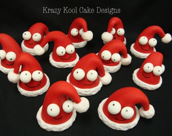 Santa Claus Hat Cake Toppers