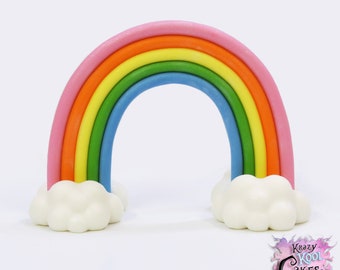 Rainbow With Clouds Cake Topper