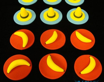 Big Yellow Hat and Banana Cupcake Toppers