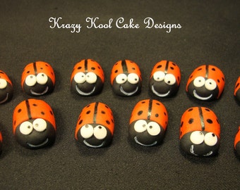 Miniature Ladybug Cupcake Toppers