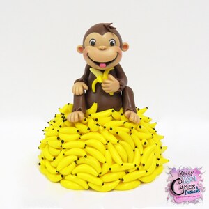 Monkey On Mountain of Bananas Cake Topper