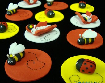 Ladybug, Butterfly, and Bee Cupcake Toppers