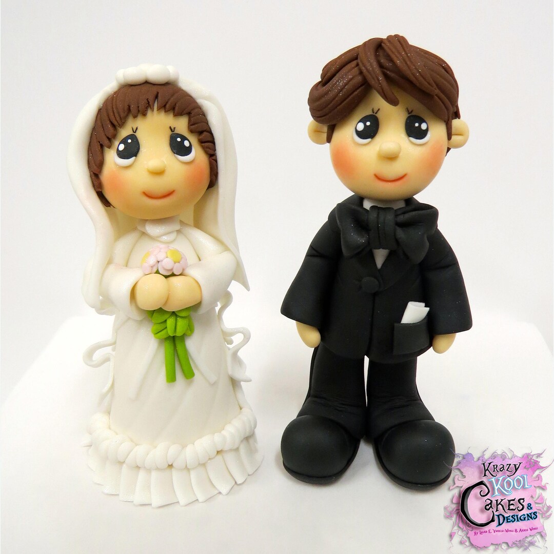 Bride and Groom Cake Topper precious Moments Inspired Etsy