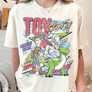 Camiseta retro Comfort Colors Disney Toy Story 1995, camiseta de Woody, Buzz Lightyear y Rex, Disney Pixar Fest