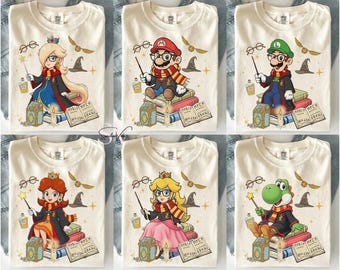 Alle Charaktere Super Mario Retro Shirt, Epic Universe Universal Studio Tee, Mario Kostüm Hexe Tee