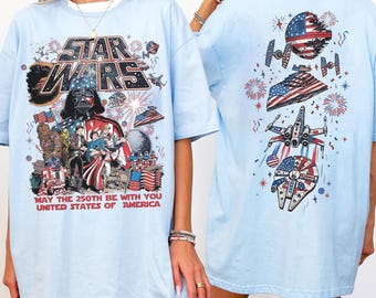 Disney Mai Der 250ste ist mit Dir T-Shirt, Vintage Star Wars 4.Juli Shirt, Unabhängigkeitstag, Disney USA 250.Jubiläum