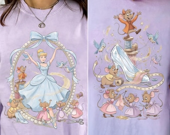 Aquarell Coquette Bow Cinderella Shirt, Jaq Gus Gus T-Shirt, Retro Disney Sewing Club T-Shirt, Disneyland Girls Trip