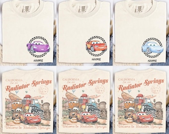 Personalized Disney Cars Shirt, Pixar Lightning McQueen Tee, Tow Mater, Doc Hudson, Radiator Springs Shirt, Disney Family Matching Trip Tees