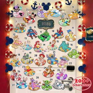 Custom Cruise Door Magnets, Personalized Summer Floats, Magical Swimming Tubes, Family Stateroom Decor, Mickey Trips, Wish Treasure Ships