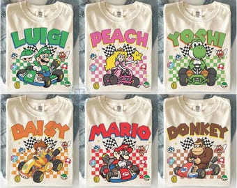 Individuell alle Charaktere Super Mario Shirt, Super Mario Geburtstagsgeschenke, Episches Universum-T-Shirt