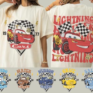 Vintage Custom Disney Cars Shirt, Lightning McQueen Tee, Tow Mater, Pixar Cars Tshirt image 5