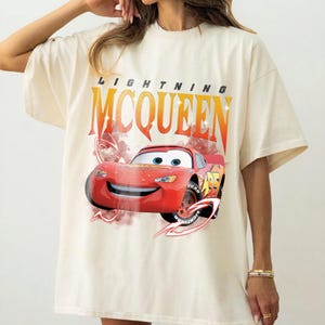 Vintage Disney Bilar Barntröja, Blixten McQueen, Tow Mater Ungdomströja, Kolvkoppströja bild 6