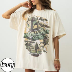 Mandalorian Grogu Shirt, Bab Yoda T-Shirt, Star Wars This Is The Way Tee, Disneyland Family Trip, 90s Style Star Wars image 3