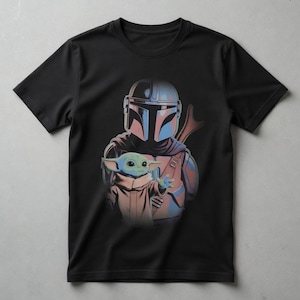 Mandalorian Grogu Shirt, Bab Yoda T-Shirt, Star Wars This Is The Way Tee, Disneyland Family Trip, 90s Style Star Wars image 3