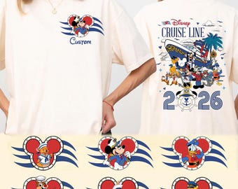 Benutzerdefiniertes doppelseitiges Disney Cruise Line 2025 Comfort Colors Shirt, Disney Cruise, Disney Custom Name Tee