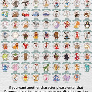 Personalize All Characters Disneyworld Shirt, Disney Group Shirts, Disney Matching Family Tee image 2