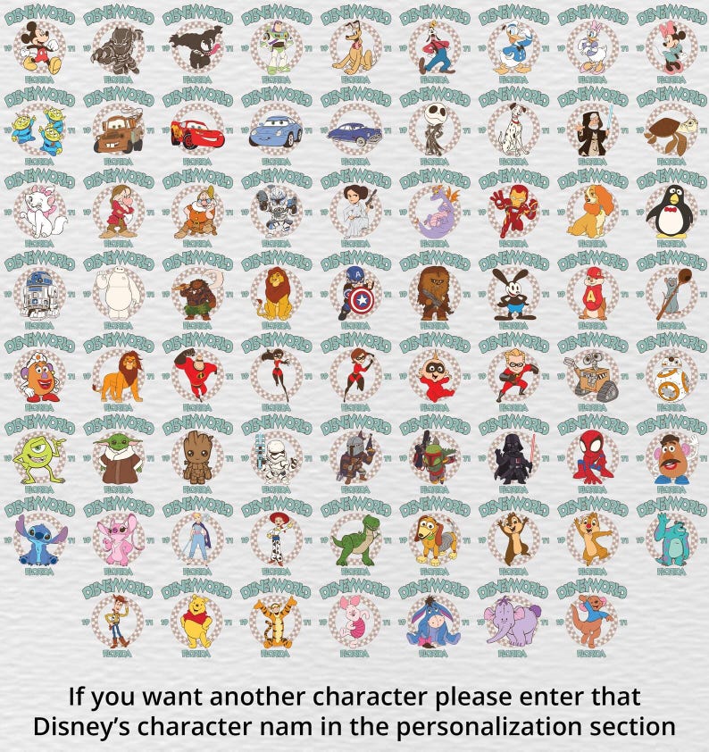 Personalize All Characters Disneyworld Shirt, Disney Group Shirts, Disney Matching Family Tee image 2