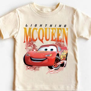 Vintage Disney Bilar Barntröja, Blixten McQueen, Tow Mater Ungdomströja, Kolvkoppströja bild 5