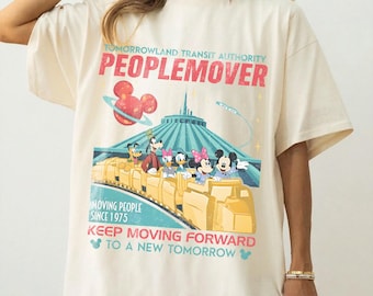 Retro Space Mountain Two sided Shirt, Peoplemover Keep Moving Forward shirt, Tomorrowland Magic Kingdom Tee, Disneyland Family Trip shirts