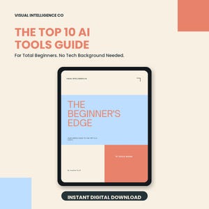 AI for Beginners Ebook | Top 10 AI Tools Guide | ChatGPT Claude Gemini Tutorial | Beginner Friendly AI Cheat Sheet Bundle