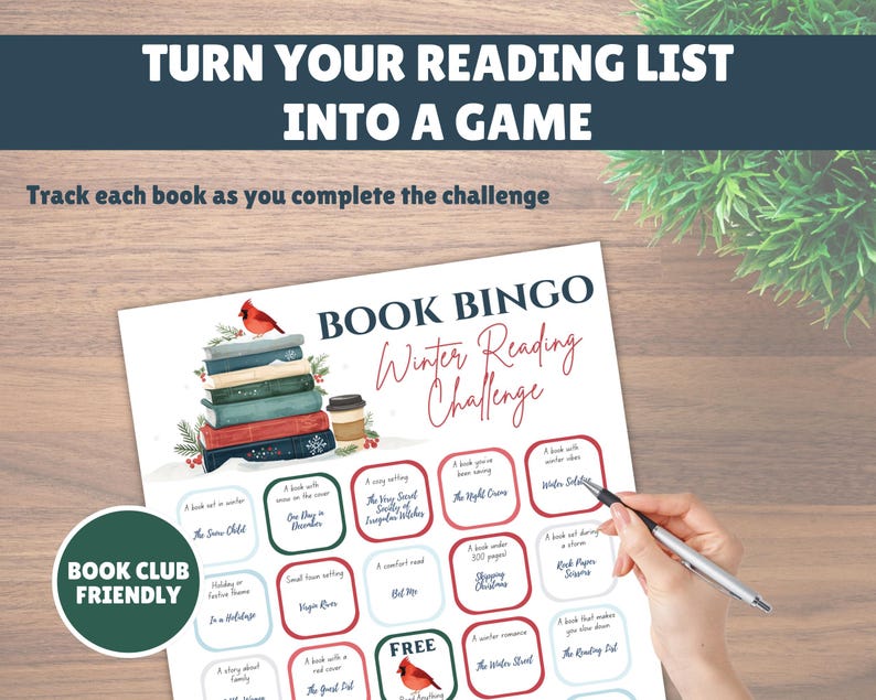 Seasonal Book Bingo Bundle, Printable Reading Challenge Tracker for ...