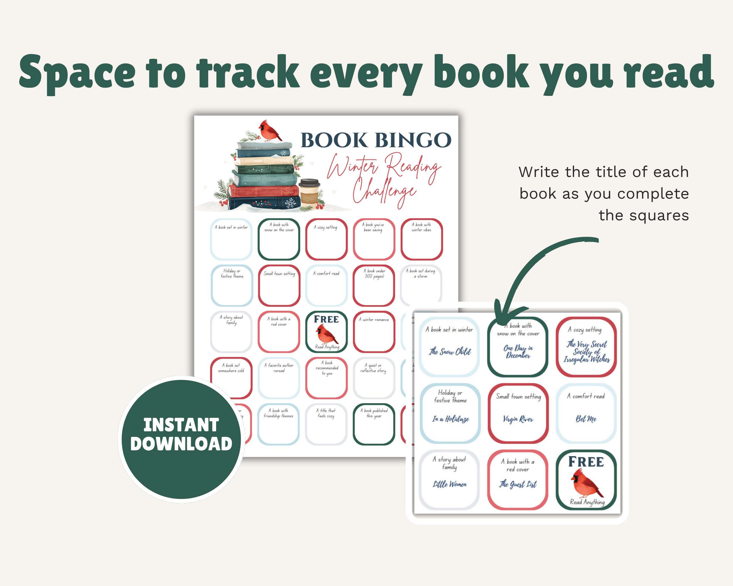 Seasonal Book Bingo Bundle, Printable Reading Challenge Tracker for ...