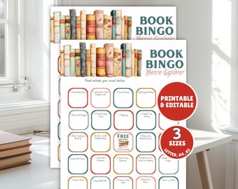 Bookish Bingo Card, Reading Challenge Printable, Book Lover Gift, BookTok Reader, Club Games, Tracking Planner, Journal, Bookstagram