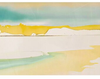 Dune Serenity: Abstract Visions of Coastal Harmony - Soft Hues Art Print Reflecting Beachside Bliss
