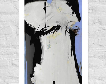 Fate and the Wide Curve - Abstract Expressionist Nuance of the Female Form, Subtle Elegance in Monochrome with Color Accents