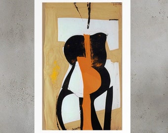 Abstract Expressionist Nude Female Torso Art Print - Bold, Modern Home Decor, Elegant Wall Statement Piece, Wall Art