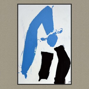 Abstract Blue and Black Digital Art Print, Modern Wall Decor, Minimalist Home Office Art, Contemporary Abstract Poster