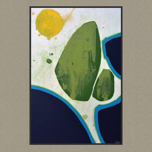 Abstract Green and Blue Wall Art Printable, Large Colorful Painting Digital Download, Modern Boho Home Decor, Minimalist Art Print