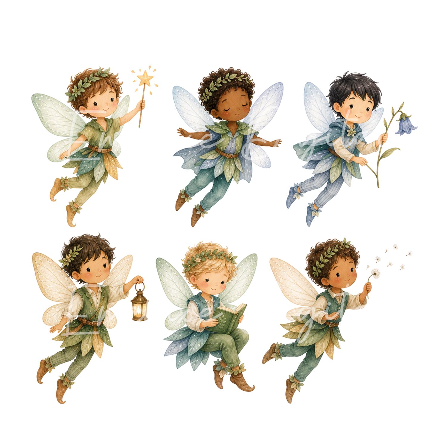 Watercolor Magical Fairy Clipart Bundle - Cute Princess PNG Art ...