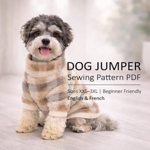 Dog Jumper Sewing Pattern PDF - Printable, Sizes XXS–3XL, Beginner Friendly, English & français